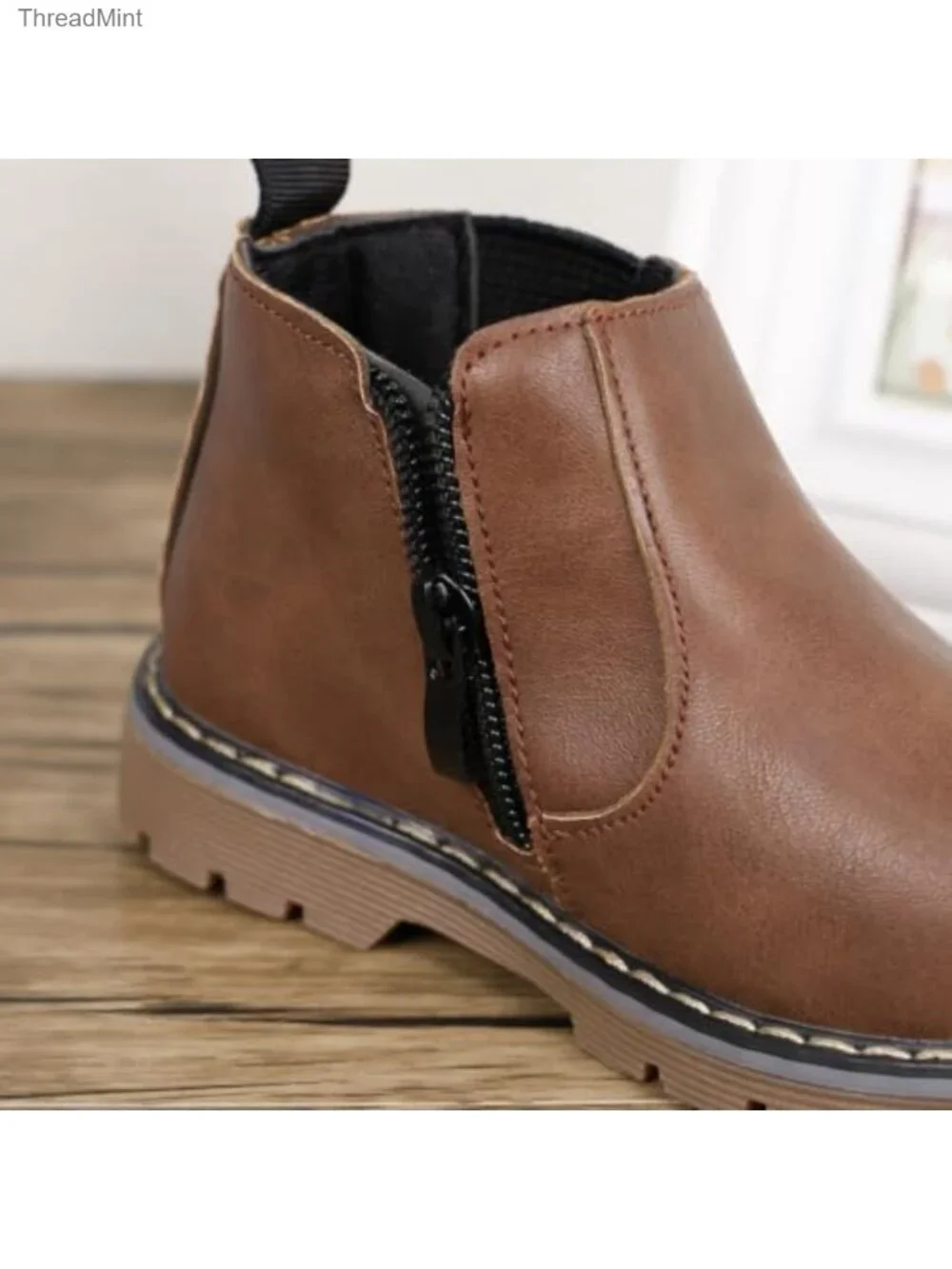 Toddler Girls Boys Combat Ankle Boots Waterproof Faux Leather Chelsea Fall